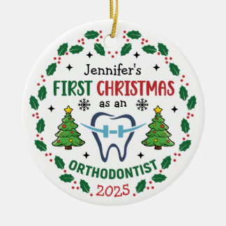 Décoration En Céramique Arbre personnel de Noël Orthodontiste