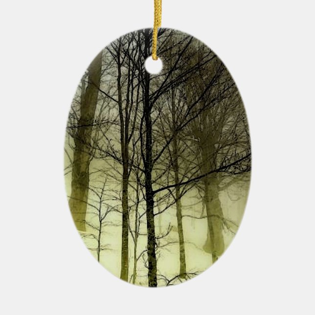 Décoration En Céramique Arbres couverts de neige (Devant)