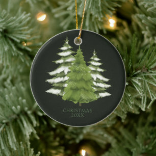 Décoration En Céramique Arbres de la forêt thème Noël personnalisé