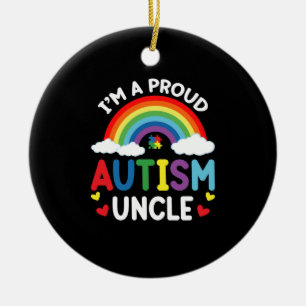 Décoration En Céramique Arc-en-ciel Je suis un oncle autiste fier Sensibi