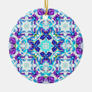 Décoration En Céramique Arctique Prisme — Mandala de flocon de neige color