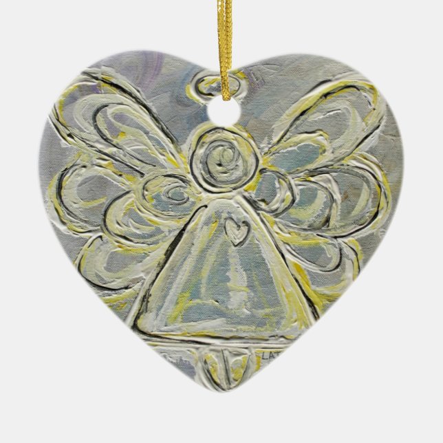 Décoration En Céramique Argent et Ange blanc (Devant)