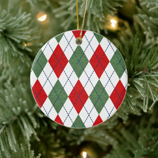 Décoration En Céramique Argyle de Noël (Arbre)