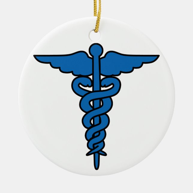 Décoration En Céramique Armée Médicale Caduceus (Devant)