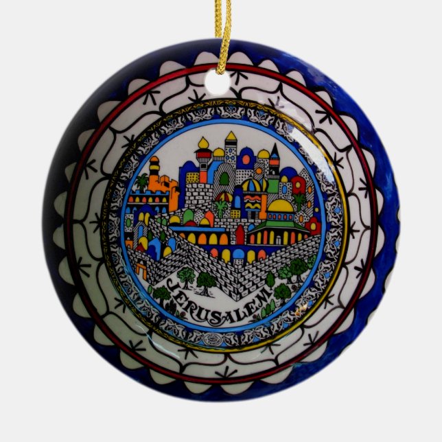 Décoration En Céramique Armenian Jerusalem Painted Plate Ornament (Devant)
