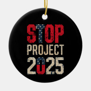 Décoration En Céramique Arrêtez le Projet 2025 Trump Biden Vintage