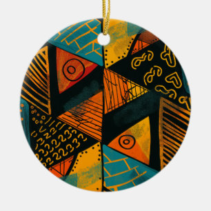 Décoration En Céramique Arrière - plan coloré à motifs africains