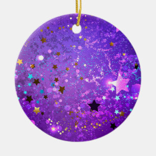 Décoration En Céramique Arrière - plan de feuille violet avec étoiles