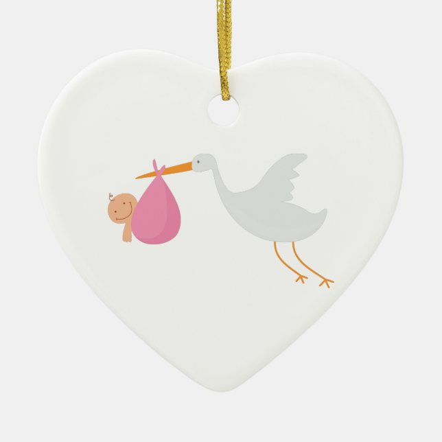 Décoration En Céramique Arrivée de cigogne (Devant)