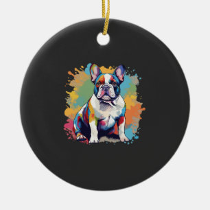 Décoration En Céramique Art de Bouledogue Français Coloré pour les Amoureu
