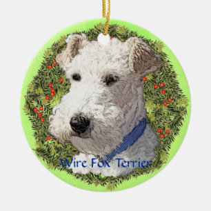 Décoration En Céramique Art de Fox Terrier de fil