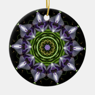 Décoration En Céramique Art de kaléidoscope de mandala floral pourpre