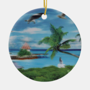 Décoration En Céramique Art de la scène de plage tropicale