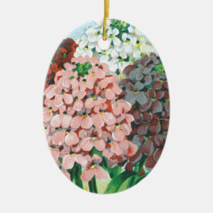 Décoration En Céramique Art de pochette de graines vintage, fleurs de jard