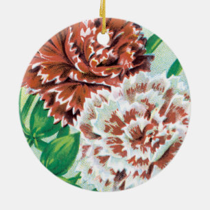 Décoration En Céramique Art de pochette de graines vintage, fleurs d'œille