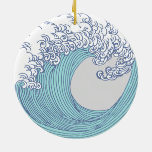 Décoration En Céramique Art de vague de surf Ukiyo-e japonais vintage de l