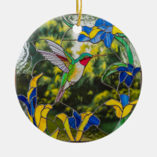Décoration En Céramique Art de verre coloré, Colibri en verre coloré