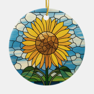 Décoration En Céramique Art de Verre Coloré, Tournesol en Verre Coloré