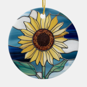 Décoration En Céramique Art de Verre Coloré, Tournesol en Verre Coloré