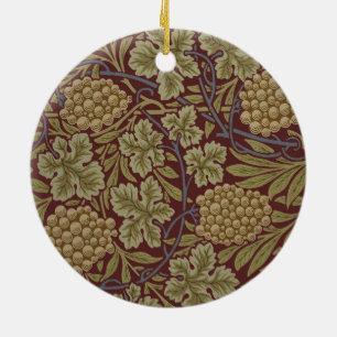 Décoration En Céramique Art de vigne rouge vert William Morris