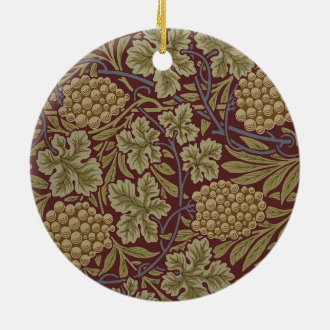 Décoration En Céramique Art de vigne rouge vert William Morris (Dos)
