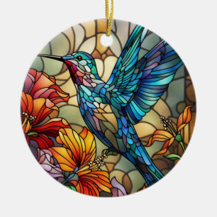 Décoration En Céramique Art de vitrail, Vitrail de colibri