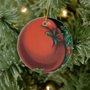 Décoration En Céramique Art d'étiquette de paquet de graines vintage, Toma