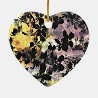 Décoration En Céramique Art numérique fleuri motif à fleurs rose jaune