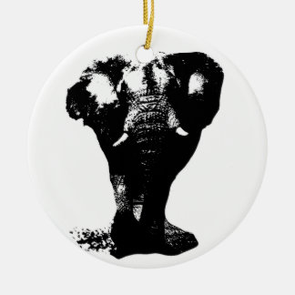 Décoration En Céramique Art pop Eléphant Noir & Blanc