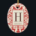 Décoration En Céramique Art populaire Monogramme & Photo Ornament de vacan<br><div class="desc">Toutes les photographies sont affichées. This product is only intended to be purchased once sample photographique replaced with your own images.</div>