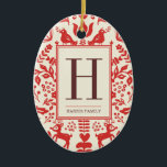 Décoration En Céramique Art populaire Monogramme & Photo Ornament de vacan<br><div class="desc">Toutes les photographies sont affichées. This product is only intended to be purchased once sample photographique replaced with your own images.</div>