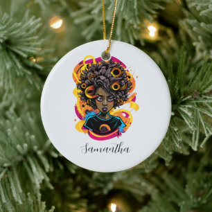 Décoration En Céramique Artiste Afro femme