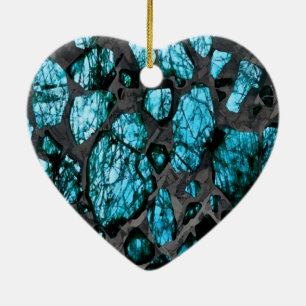 Décoration En Céramique Artiste galactique turquoise et gris