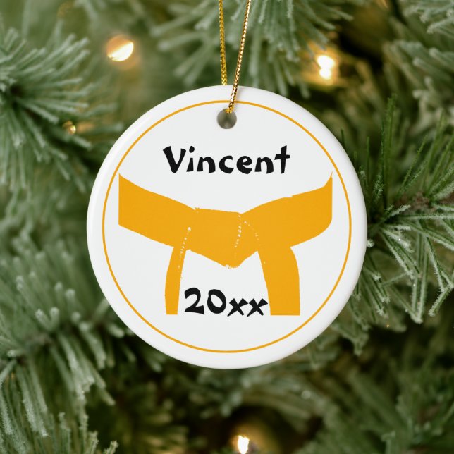 Décoration En Céramique Arts martiaux Orange Belt (Arbre)