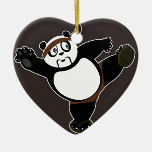 Décoration En Céramique Arts martiaux Panda 2 - Brown