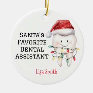 Décoration En Céramique Assistant dentaire personnalisé Père Noël préféré