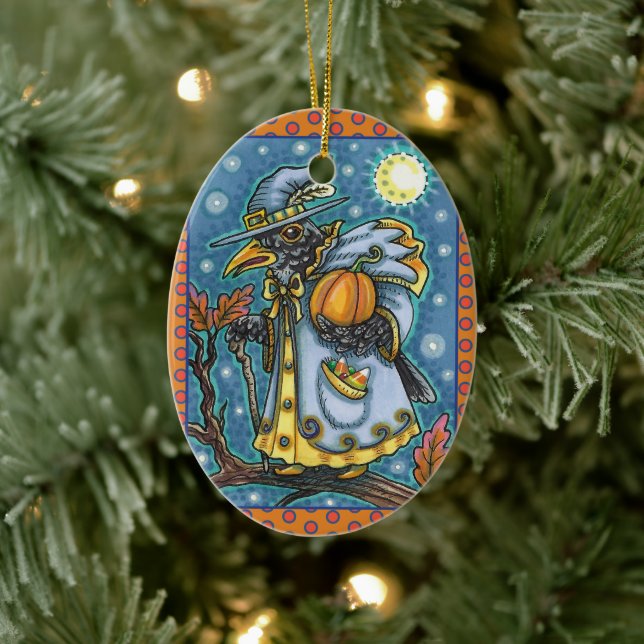 DÉCORATION EN CÉRAMIQUE ASSISTANT HALLOWEEN EVE BLACKBIRD, HALLOWEEN RAVEN (Arbre)