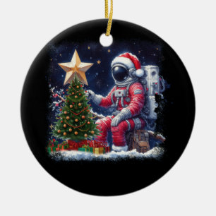 Décoration En Céramique Astronaute près de Noël Arbre Espace extra-atmosph