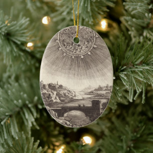 Décoration En Céramique Astronomie Antique Ciel avec Soleil par Allain Mal