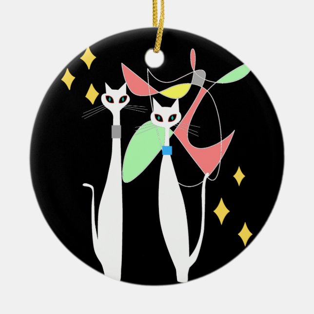 Décoration En Céramique Atomique Moyen Siècle moderne Cool Chat Mobile (Devant)