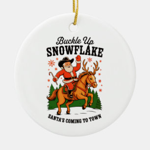 Décoration En Céramique Attachez votre ceinture Snowflake Rodeo Cowboy San