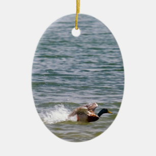 Décoration En Céramique Atterrissage de canard dans l'eau