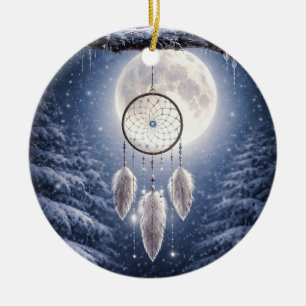 Décoration En Céramique Attrape-rêves Inspiré des Indiens d'Amérique Lune