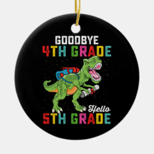Décoration En Céramique Au revoir 4e année Bonjour 5e année T Rex Dinosaur