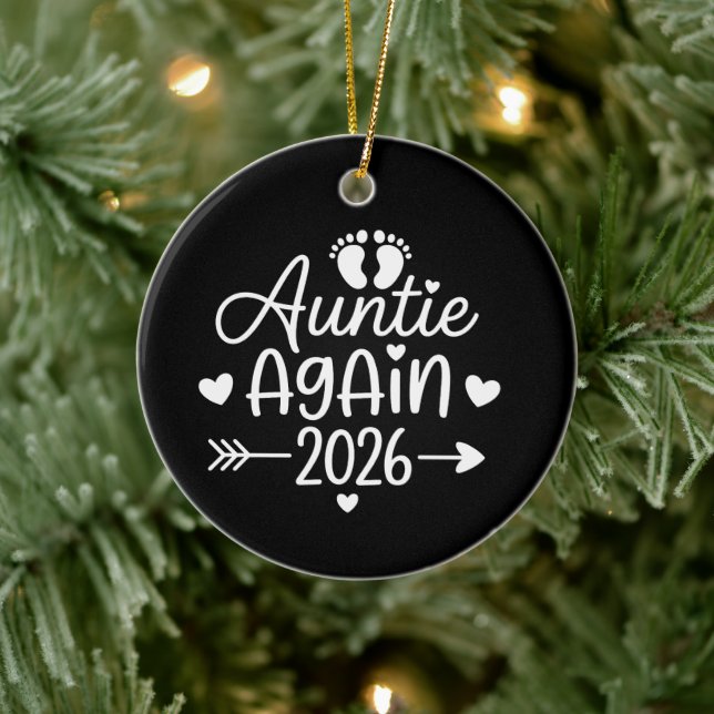 Décoration En Céramique Auntie Again 2026 Pregnancy Announcement (Arbre)