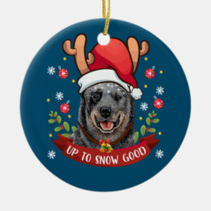 Décoration En Céramique Australian Cattle Dog Blue Heeler Reindeer Christm