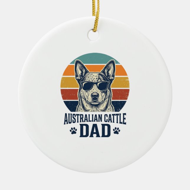 Décoration En Céramique Australian Cattle Dog Dad Vintage Sunset Shirt_1 (Devant)