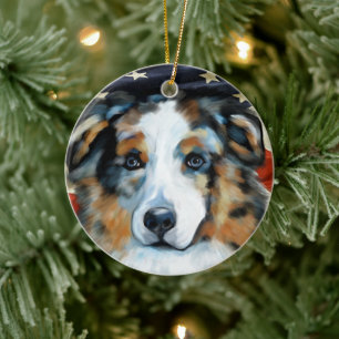 DÉCORATION EN CÉRAMIQUE AUSTRALIAN SHEPHERD