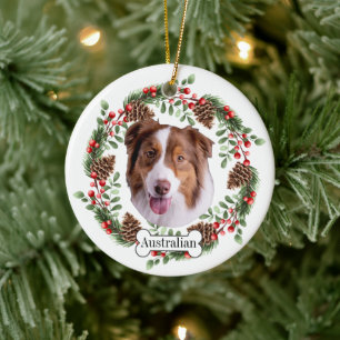 Décoration En Céramique Australian Shepherd dog Personnalisé animal de com