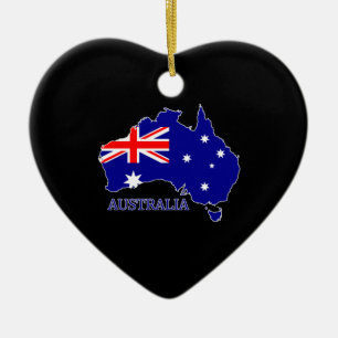 Décoration En Céramique Australie Drapeau Australien Carte Voyage